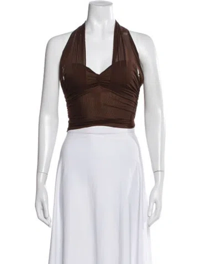 Pre-owned Majorelle Halterneck Sweater In Brown