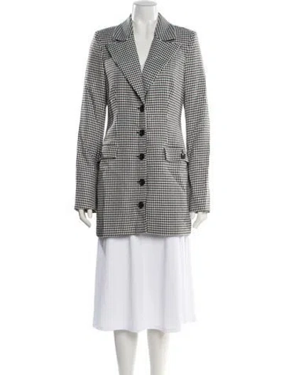 Pre-owned Majorelle Houndstooth Print Mini Dress In White