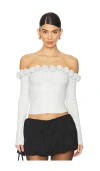 Majorelle Jalin Rosette Sweater In 라잇 그레이