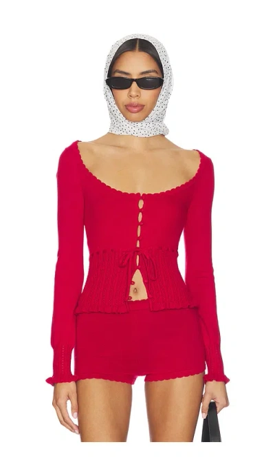 Majorelle Kaiden Cardigan In Red