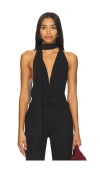 Majorelle Kelly Halter Top In 블랙