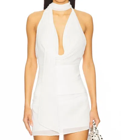 Majorelle Kelly Halter Top In White In Blue