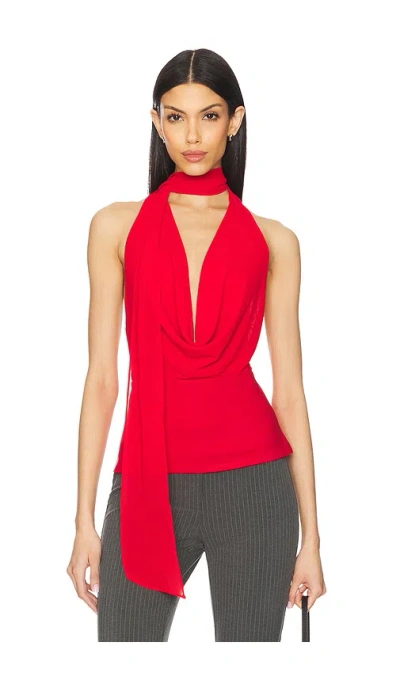 Majorelle Kelly Halter Top In Red
