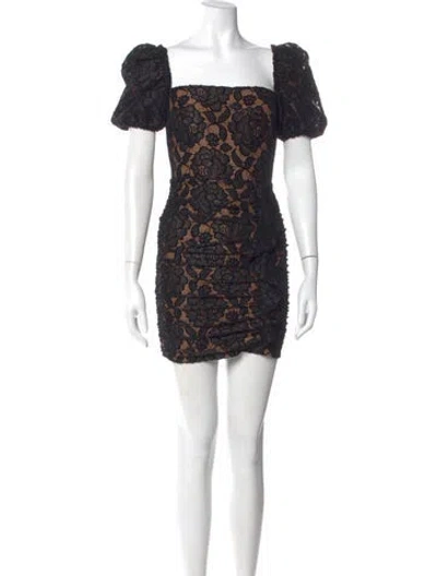 Pre-owned Majorelle Lace Pattern Mini Dress In Black