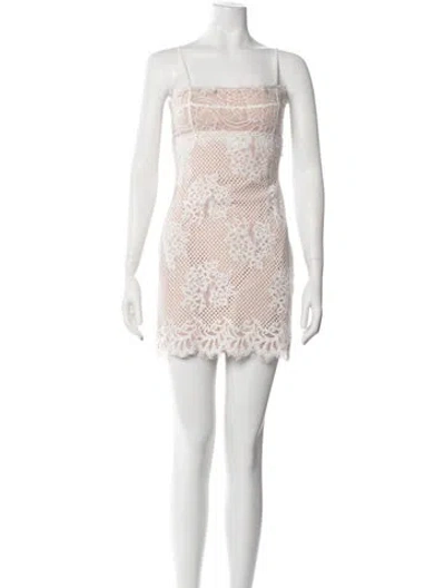 Pre-owned Majorelle Lace Pattern Mini Dress In Neutrals