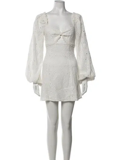 Pre-owned Majorelle Lace Pattern Mini Dress In Neutrals