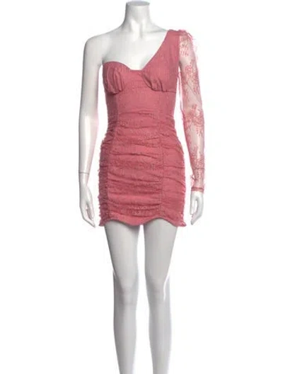 Pre-owned Majorelle Lace Pattern Mini Dress In Pink