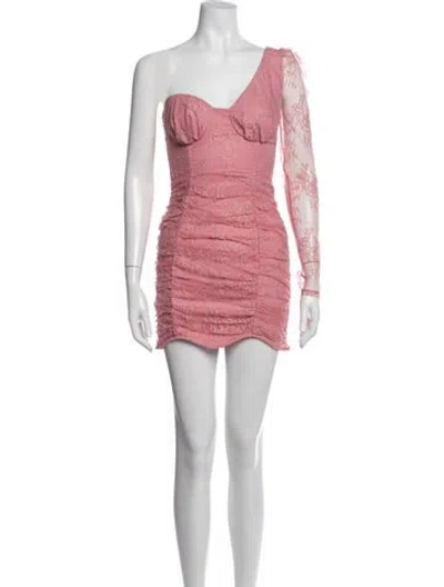 Pre-owned Majorelle Lace Pattern Mini Dress In Pink