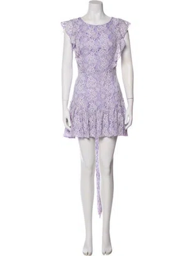 Pre-owned Majorelle Lace Pattern Mini Dress In Purple