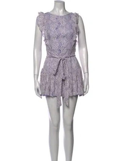 Pre-owned Majorelle Lace Pattern Mini Dress In Purple
