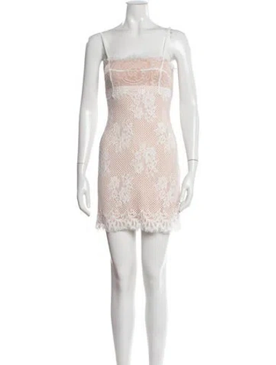 Pre-owned Majorelle Lace Pattern Mini Dress W/ Tags In Neutral