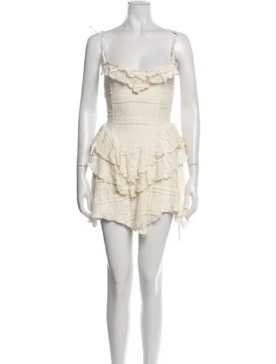 Pre-owned Majorelle Lace Pattern Mini Dress W/ Tags In Neutrals
