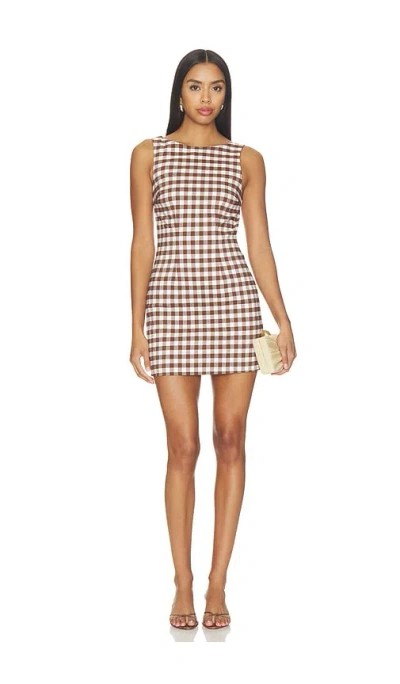 Majorelle Lake Mini Dress In Brown