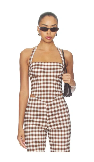Majorelle Lake Top In Brown