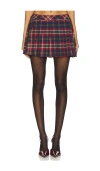 Majorelle Lara Mini Skirt In Red Multi Plaid
