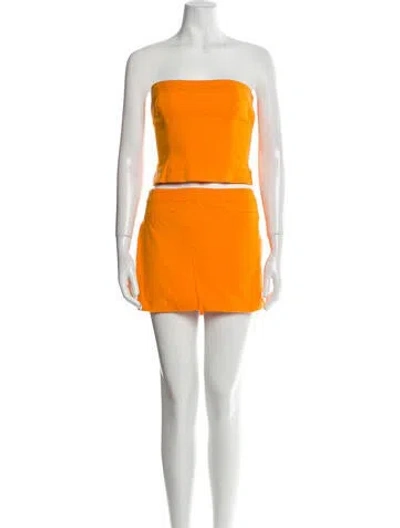 Pre-owned Majorelle Linen Skirt Set In Orange