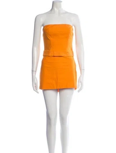 Pre-owned Majorelle Linen Skirt Set In Orange