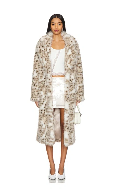 Majorelle Lola Faux Fur Coat In Snow Leopard