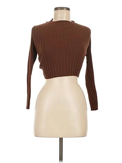 Pre-owned Majorelle Long Sleeve Top Brown Turtleneck Tops