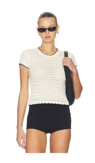 Majorelle Maev Short Sleeve Top In White