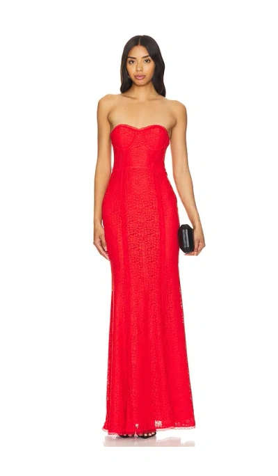 Majorelle Mari Elena Gown In Cherry Red