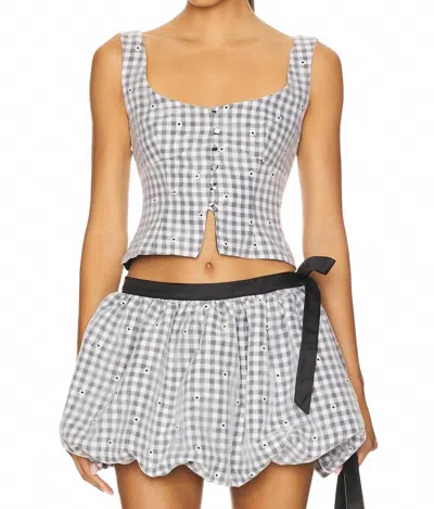 Majorelle Micah Top In Black & White Gingham In Neutral