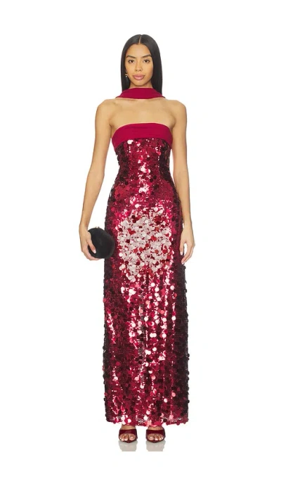 Majorelle Millie Gown In Bordeaux Red