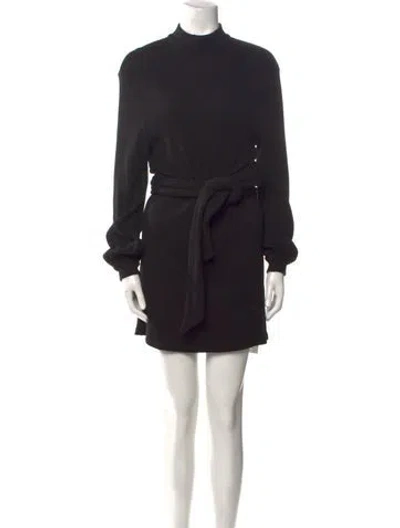 Pre-owned Majorelle Mock Neck Mini Dress In Black