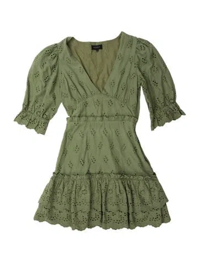 Pre-owned Majorelle Mock Neck Mini Dress In Green