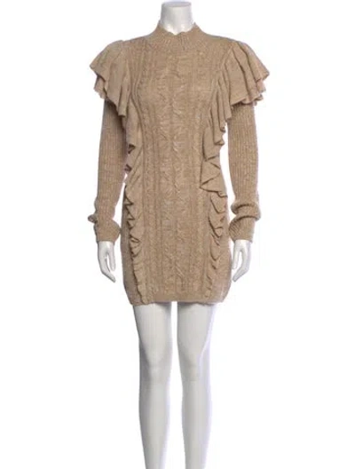 Pre-owned Majorelle Mock Neck Mini Dress W/ Tags In Neutral