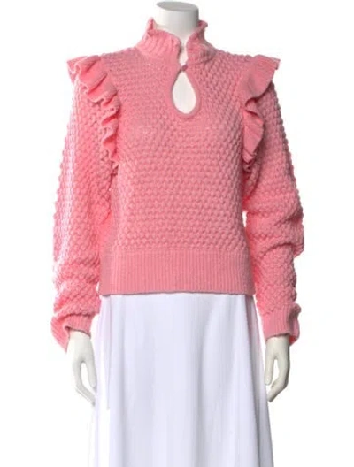 Pre-owned Majorelle Mock Neck Sweater In Pink