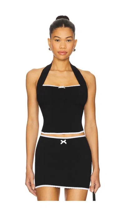 Majorelle Moriah Halter Top In Black
