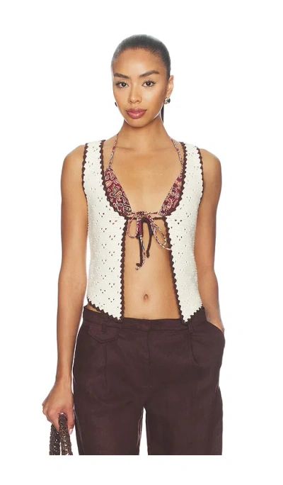 Majorelle Nadyne Tie Front Top In Multi