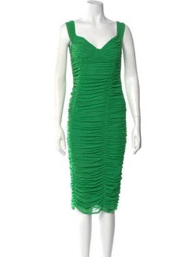 Pre-owned Majorelle Nylon Knee-length Dress In Green