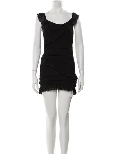 Pre-owned Majorelle Nylon Mini Dress In Black