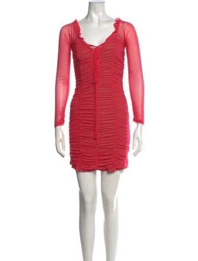 Pre-owned Majorelle Nylon Mini Dress In Pink
