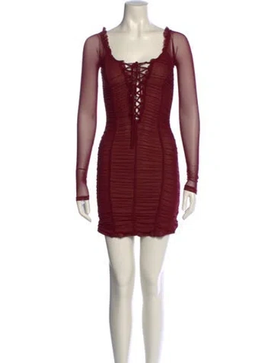 Pre-owned Majorelle Nylon Mini Dress In Red