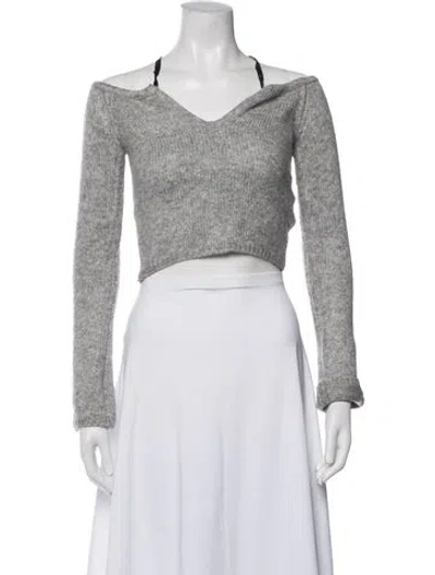 Pre-owned Majorelle Nylon Off-the-shoulder Sweater W/ Tags In Neutrals