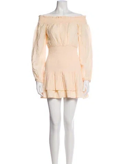 Pre-owned Majorelle Off-the-shoulder Mini Dress In Neutral