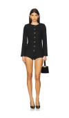 Majorelle Olivia Tweed Romper In Black