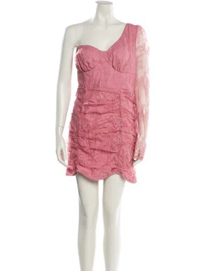 Pre-owned Majorelle One-shoulder Mini Dress In Pink