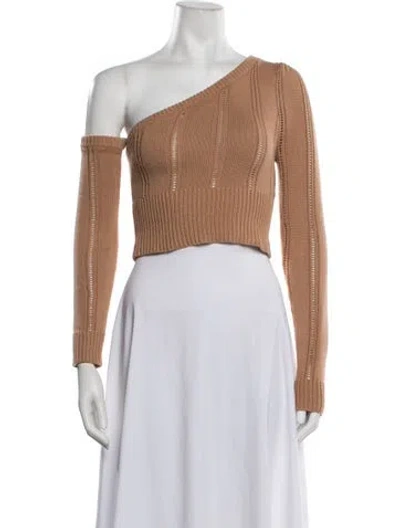 Pre-owned Majorelle One-shoulder Sweater In Brown