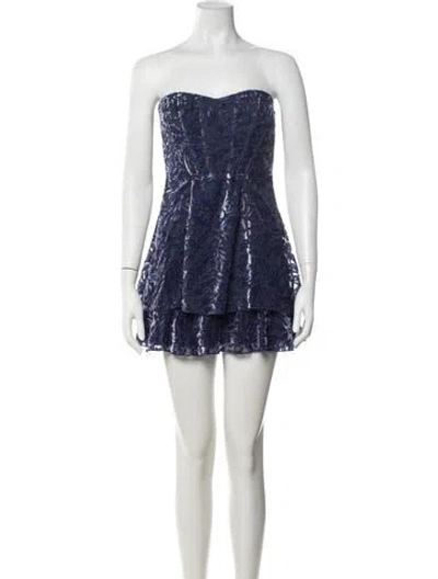 Pre-owned Majorelle Patterned Mini Dress In Blue