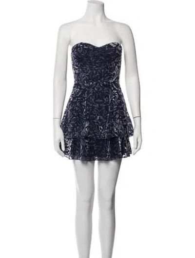 Pre-owned Majorelle Patterned Mini Dress In Blue