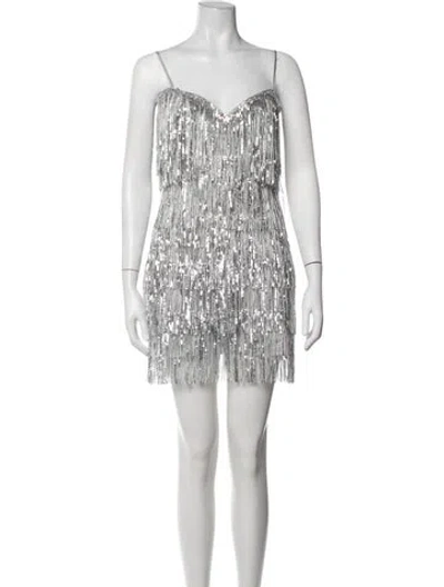 Pre-owned Majorelle Patterned Mini Dress In Silver