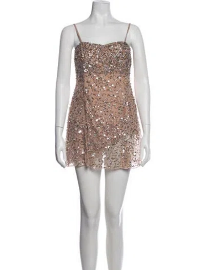 Pre-owned Majorelle Patterned Mini Dress W/ Tags In Neutrals