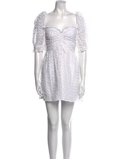 Pre-owned Majorelle Patterned Mini Dress In White