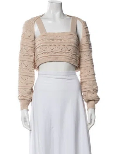 Pre-owned Majorelle Patterned Square Neckline Sweater In Neutrals