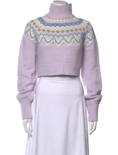 Pre-owned Majorelle Patterned Turtleneck Sweater In Purple