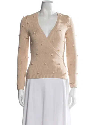 Pre-owned Majorelle Patterned V-neck Sweater In Neutral
